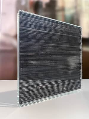 Verres avec insertion de textiles, pour la maison, les hôtels, les bureaux