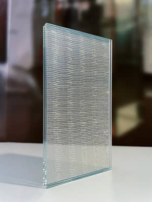 Verres avec insertion de textiles, pour la maison, les hôtels, les bureaux