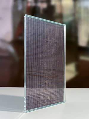 Verres avec insertion de textiles, pour la maison, les hôtels, les bureaux